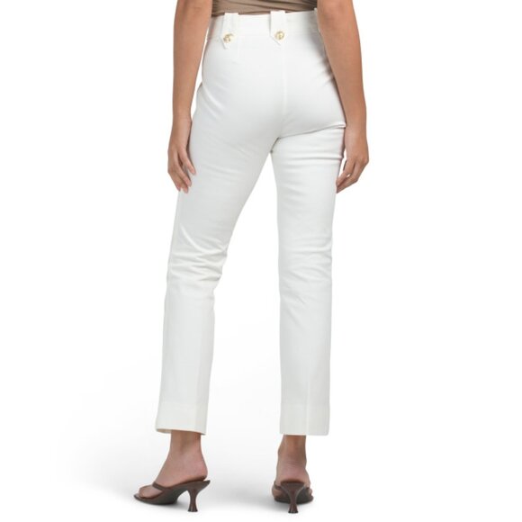 DEREK LAM 10 CROSBY Soft White Robertson Crop Flare Trousers - Picture 2 of 2